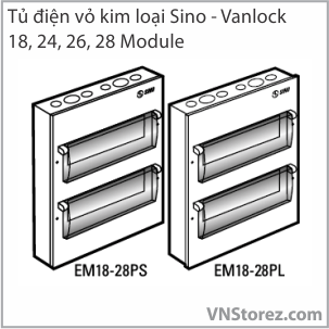 Tủ điện vỏ kim loại chứa 24 module lắp nổi - Model EM24PS